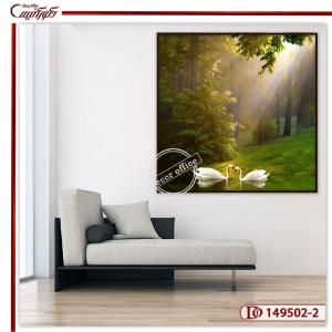 تابلو قو عاشق در طبیعت S149502-2