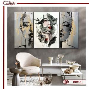 تابلو سه تکه زن مدرن L0055
