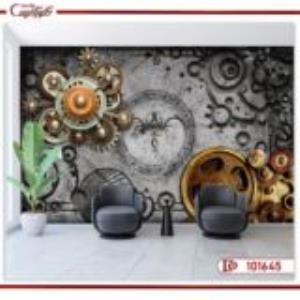 کاغذ دیواری سه بعدی چرخ دنده ساعت 101645
