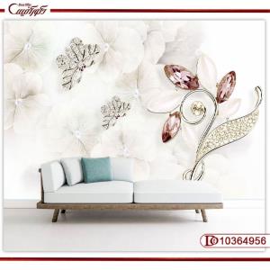 پوستر دیواری گل و پروانه مدرن 10364956