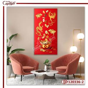 تابلو فنگ شویی اژدها و ققنوس 2-E120336