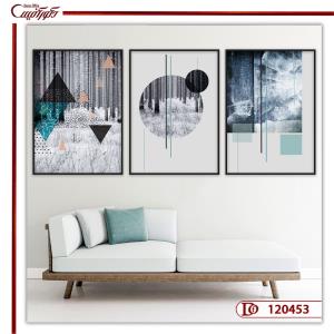 تابلو سه تکه هندسی مدرن L120453