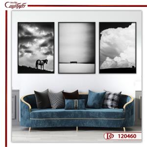 تابلو سه تکه اسب مدرن L120460