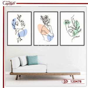 تابلو سه تکه مینیمال کلینیک زیبایی L120478