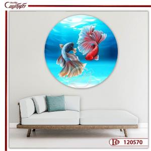 تابلو دو ماهی دایره ای  C120570