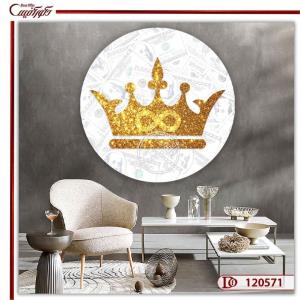 تابلو تاج طلا | نماد قدرت، موفقیت و جذب | C120571