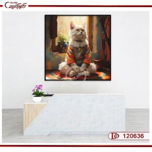 تابلو گربه سفید S120636