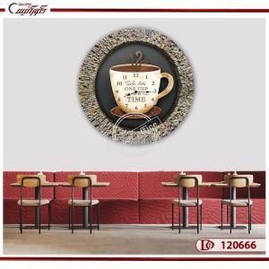 تابلو فنجان قهوه طرح ساعت C120666