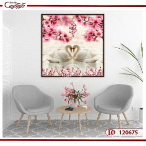 تابلو دکوراتیو قوهای عاشق – نمادی از عشق S120675
