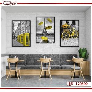 تابلوهای منظره شهری با ترکیب سیاه و زرد L120699