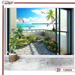 کاغذ دیواری سه بعدی ساحلی 136929