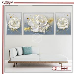 تابلو سه تکه گل رز دکوراتیو A150101