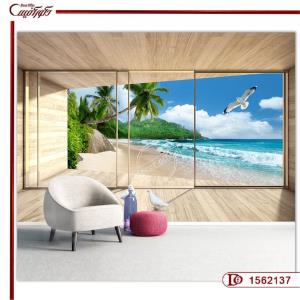 کاغذ دیواری سه بعدی منظره ساحلی 1562137