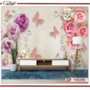 پوستر دیواری طرح گل و پروانه 158286