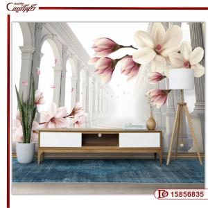 پوستر دیواری سه بعدی گل و ستون 15856835