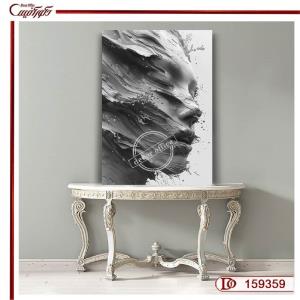 تابلو چهره سیاه و سفید R159359