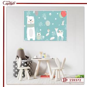 تابلو بوم کودکان حیوانات جنگل R159372