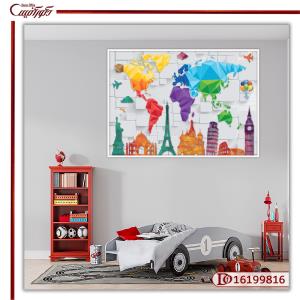 تابلو دیواری کودک نقشه جهان R16199816