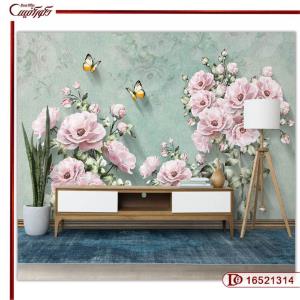 پوستر دیواری نقاشی گل و پروانه 16521314