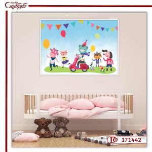 تابلو دکوراتیو اتاق کودک حیوانات R171442