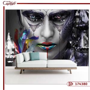 کاغذ دیواری سه بعدی چهره مدرن 174380