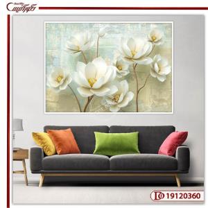 تابلو دیواری گل سفید R19120360