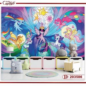 کاغذ دیواری سه بعدی پونی 203586