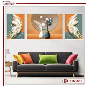 تابلوی سه تکه گل و پروانه A2163451
