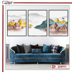 تابلو سه تکه منظره کوه مدرن L224111