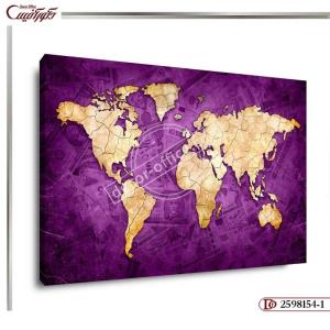 تابلو دکوراتیو نقشه جهان R154-1