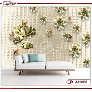 پوستر دیواری سه بعدی گل و پروانه 331855