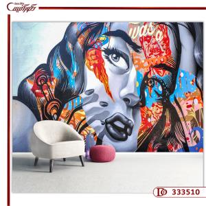 پوستر دیواری نقاشی خط چهره پاپ آرت 333510