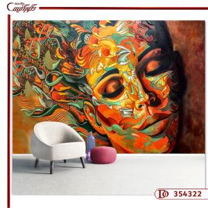 پوستر دیواری چهره انتزاعی رنگی 354322