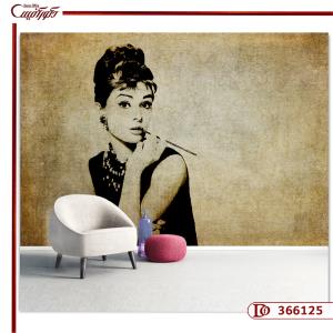 پوستر دیواری چهره مدرن آدری هپبورن 366125