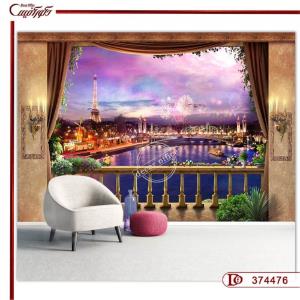 پوستر دیواری تراس منظره شهری 374476