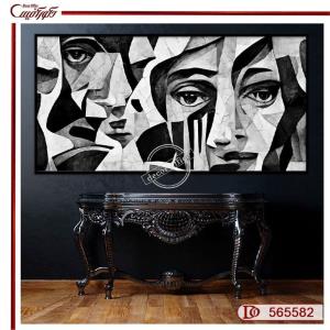 تابلو کوبیسم سیاه و سفید E565582