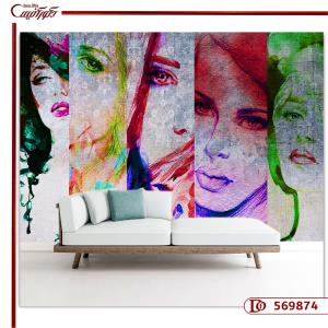 کاغذ دیواری سه بعدی چهره مدرن 569874
