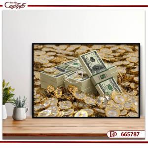تابلو دلار و سکه طلا- نماد جذب ثروت R665787