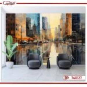 کاغذ دیواری سه بعدی منظره شهری نقاشی 740127 