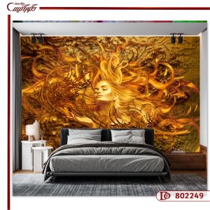 کاغذ دیواری سه بعدی چهره و خط 802249