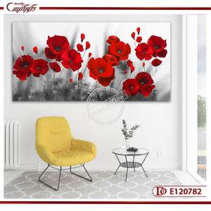 تابلو دکوراتیو گل شقایق قرمز مدرن E120782
