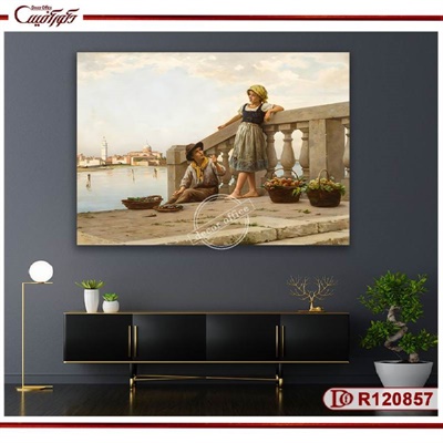  تابلو کلاسیک میوه فروشان جوان R120857