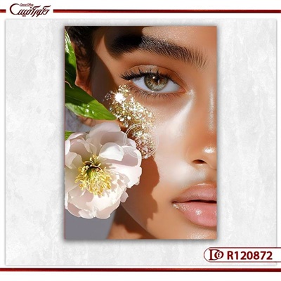 تابلو اتاق پوست طرح چهره و گل R120872