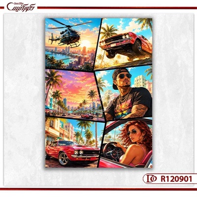 تابلو GTA طرح کلاژ  R120901
