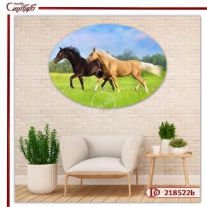 تابلو  فنگ شویی دو اسب O218522