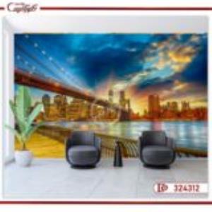 کاغذ دیواری سه بعدی منظره شهری 324312