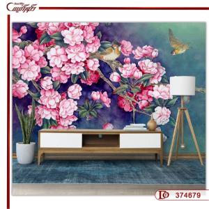 کاغذ دیواری سه بعدی گل نقاشی 374679