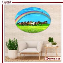 تابلو بیضی گله اسب فنگ شویی O109453-2b