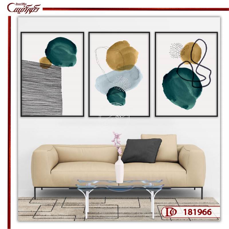 تابلو مینیمال مدرن با رنگ سبز و قهوه ای