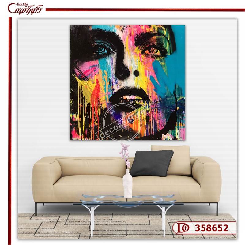 تابلو نقاشی چهره زن رنگی و مدرن